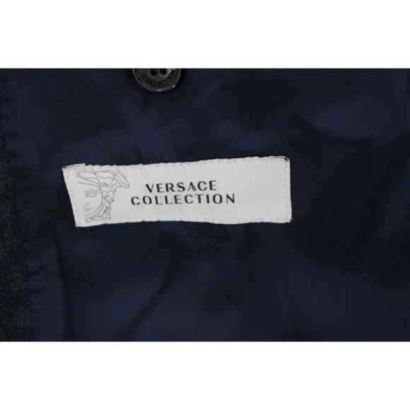 Versace Collection Sport Coat Mens 54/44 Single Breasted Blue Two Button cotton